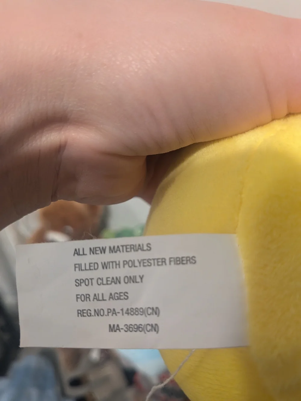 Yellow Plush Peeps Bunny Small Pet Toy